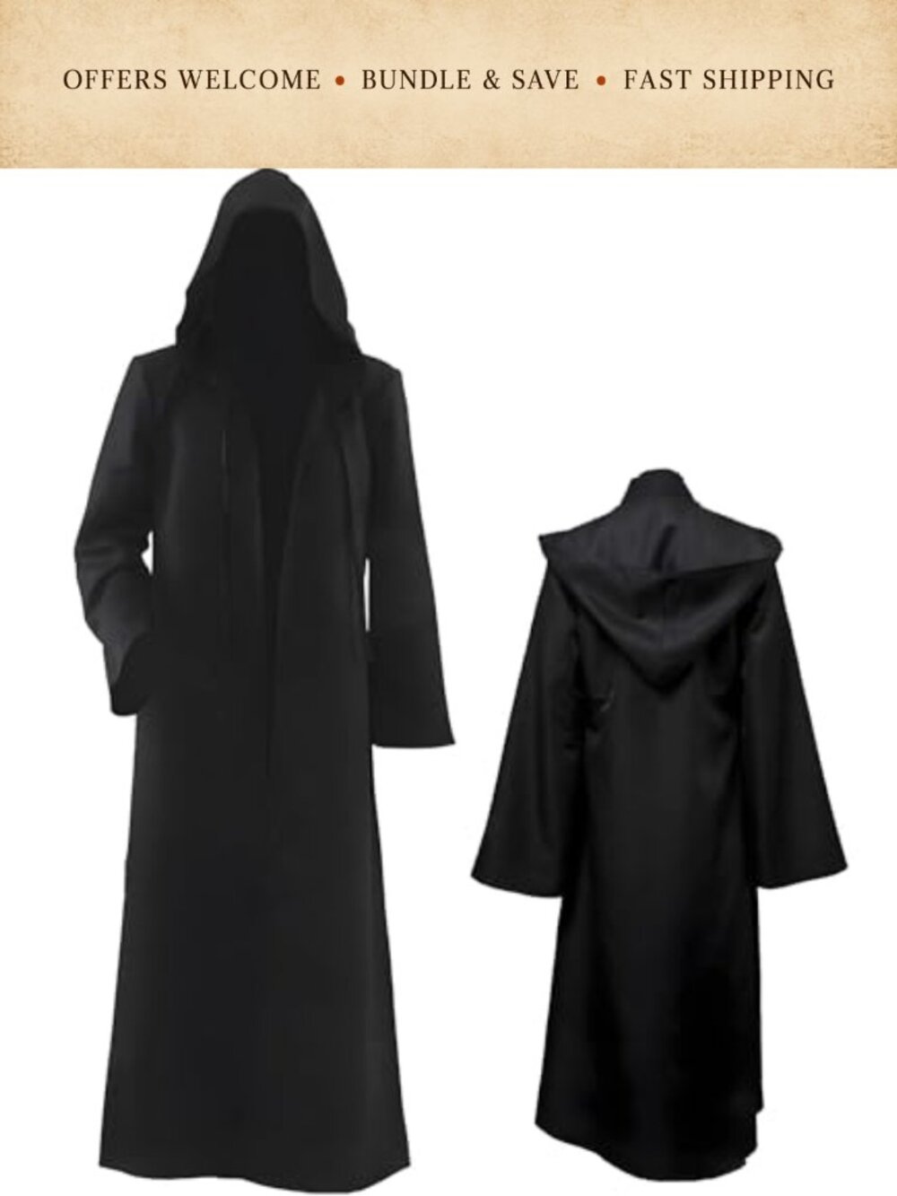 Adult Medieval Knight Robe Hooded Cloak Halloween Cosplay Costume